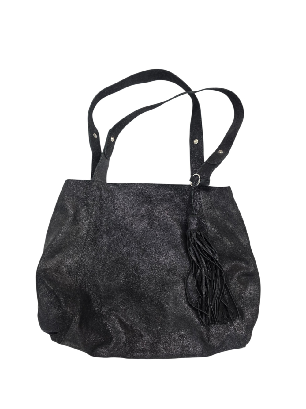 Banana Republic Leather Black Fringe Tote Bag - Women